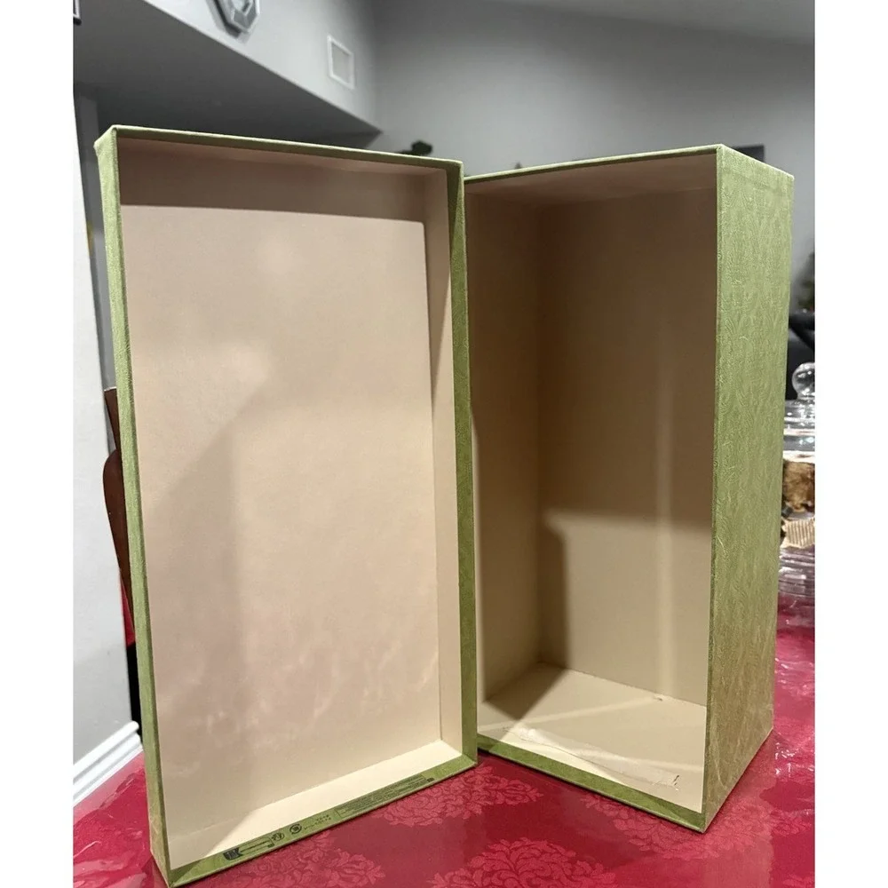 Gucci Empty Shoe Box Green Embossed Logo Luxury Storage Display 16x10x6